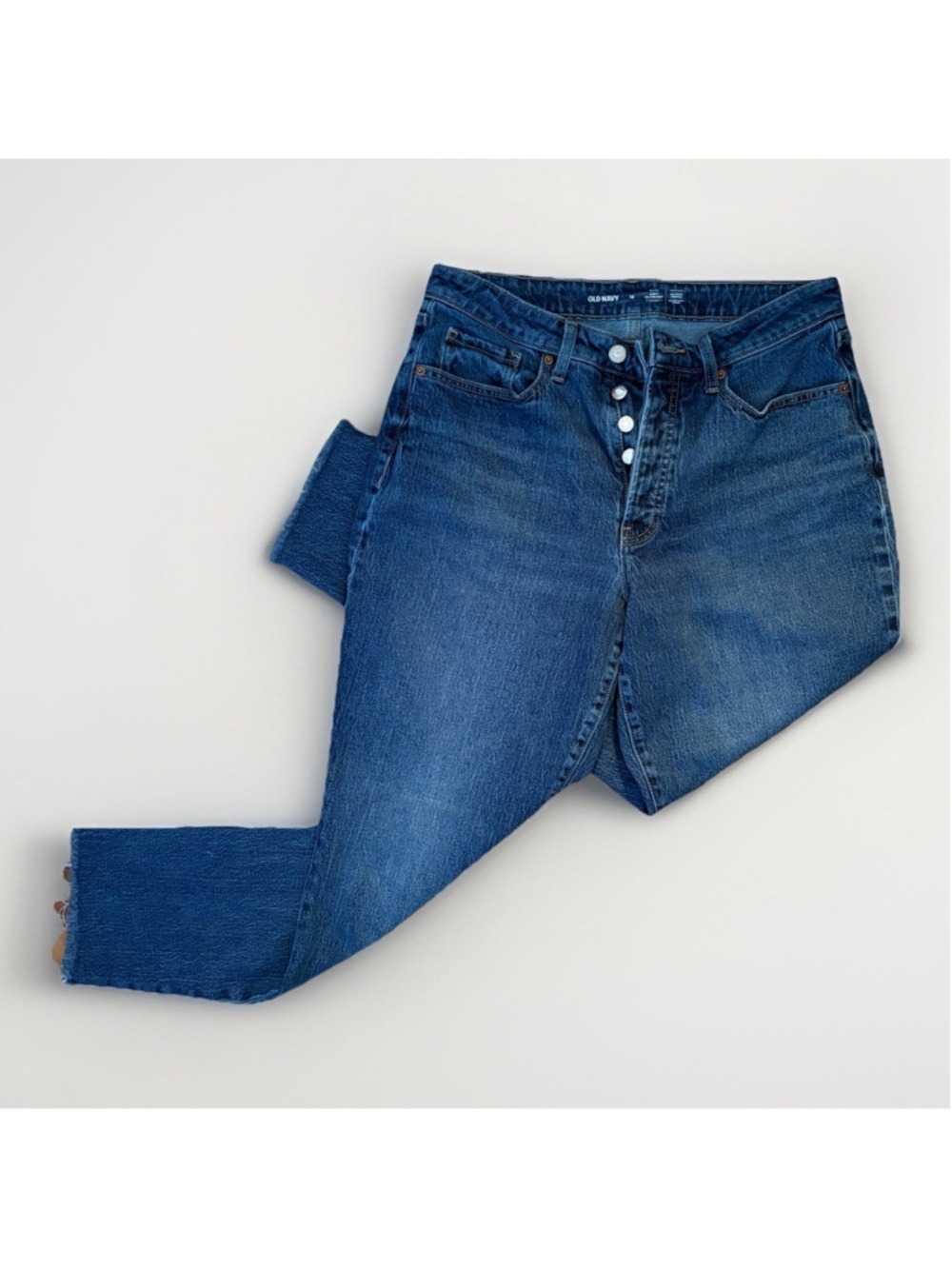 Old Navy High Rise/Button Fly OG Straight Jeans - Size 12 - Picture 2 of 9